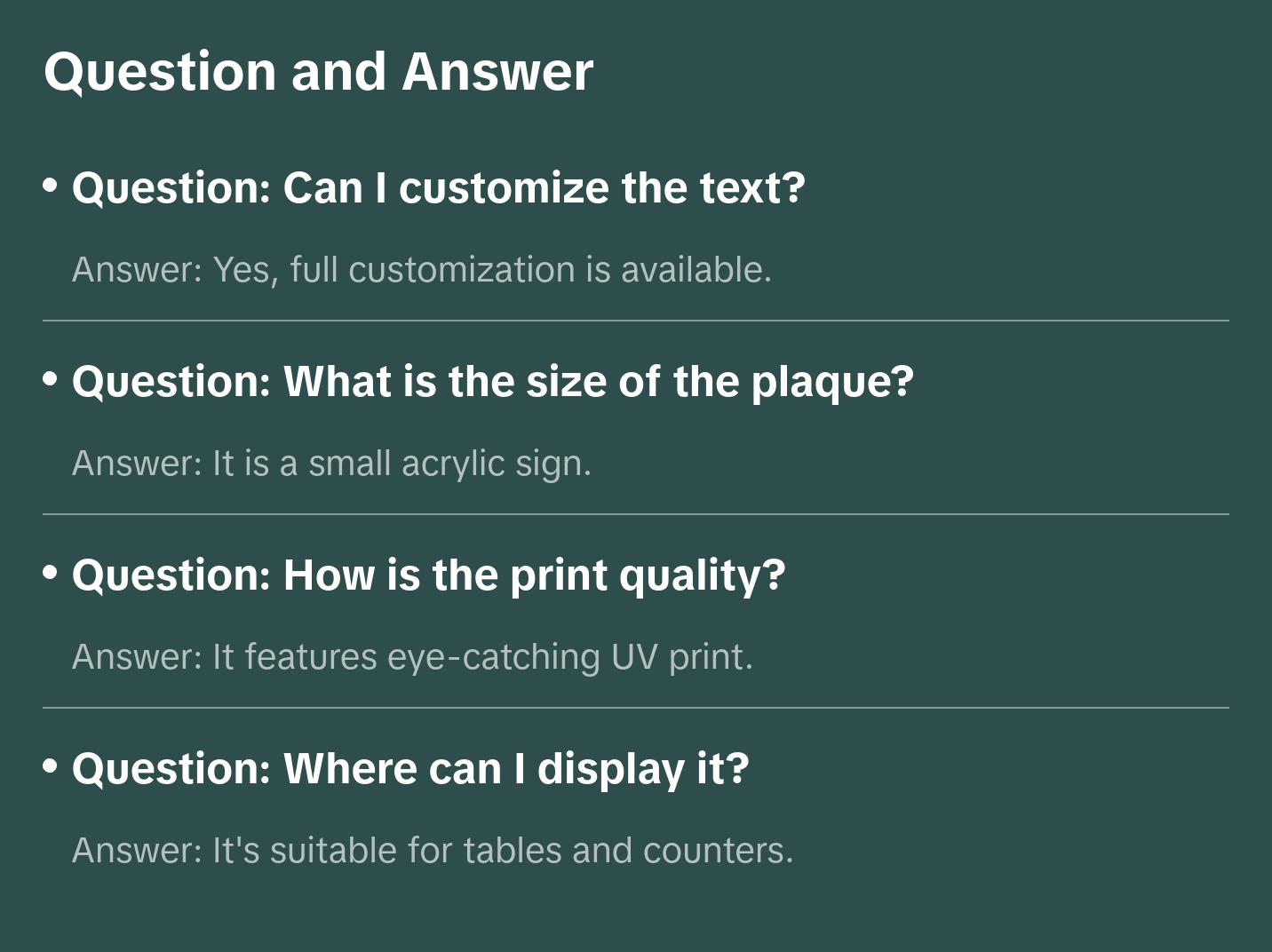 MIRACLE PRINTS Personalized Acrylic Plaque for Couples- A Timeless Anniversary Keepsake Custom Acrylic Sign - Small Acrylic Business Signs - Custom Text Sign - TableTop Acrylic Signs - Acrylic plaque Decor Mount