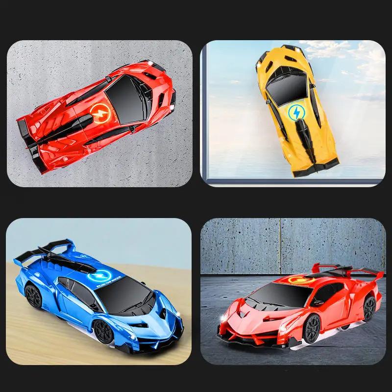 New Wall Climbing Remote Control Car Expert Level Gravity Defying RC Car Christmas Gift for Boys Rechargeable Alloy Cyber-Truck Transformable Mini Forklift Toy Dual-Tire Drift High-Speed LED Off-Road All Terrain 2.4GHz Monster