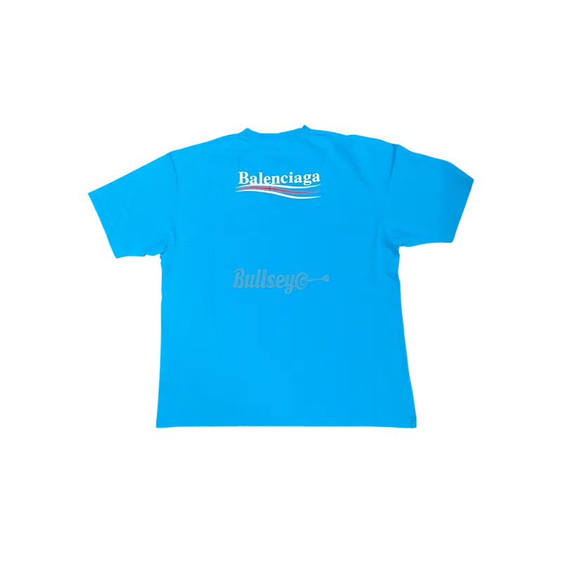 Balenciaga Political Campaign Logo Light Blue T-Shirt