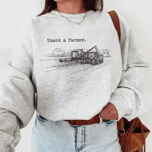 Thank A Farmer Harvest Sweatshirt, Western Country Farming, Crewneck Western outfits Women’s Clothes, Cowgirl Stuff, Country Western tops, Sweatshirts for Women
