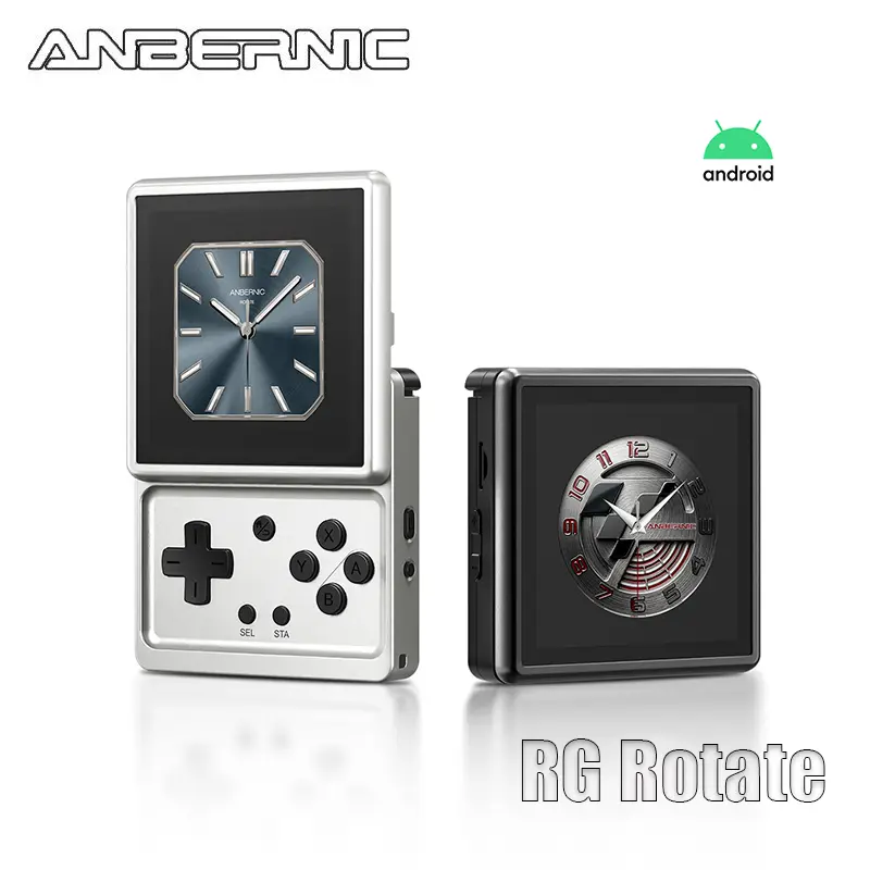 ANBERNIC RG Rotate Handheld Game Console Android 12 2000 mAh 3.5" IPS 720×720 T618 Retro Gaming Emulator WiFi 3GB+32GB Portable Player Gifts