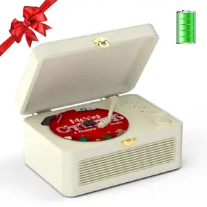 Kegaudio Portable Retro CD Player with Bluetooth | Built-in Speakers, Supports Radio, Remote Control, USB/AUX Playback, 3600mAh Rechargeable Battery, Headphone Jack