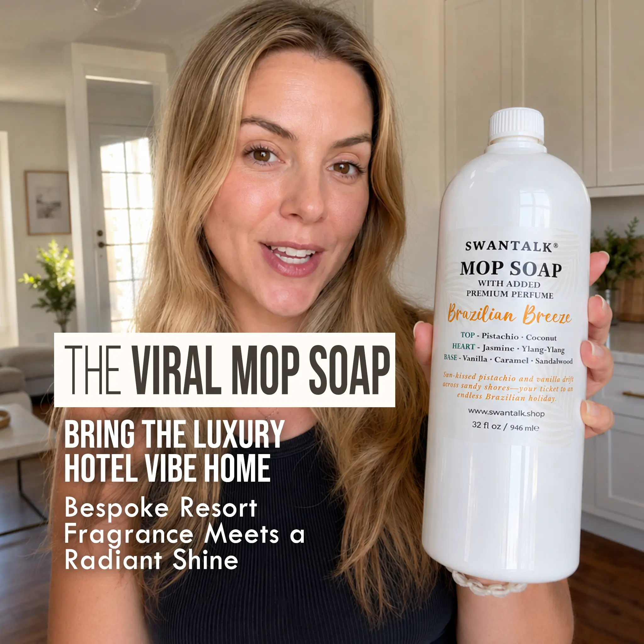 SWANTALK Family Size Mop Soap 32 fl oz – Choose Your Scent, Highly Scented 4X Concentrated Floor Cleaner, Perfume-Inspired, Pet Friendly, Deodorizing & Multi-Surface Safe