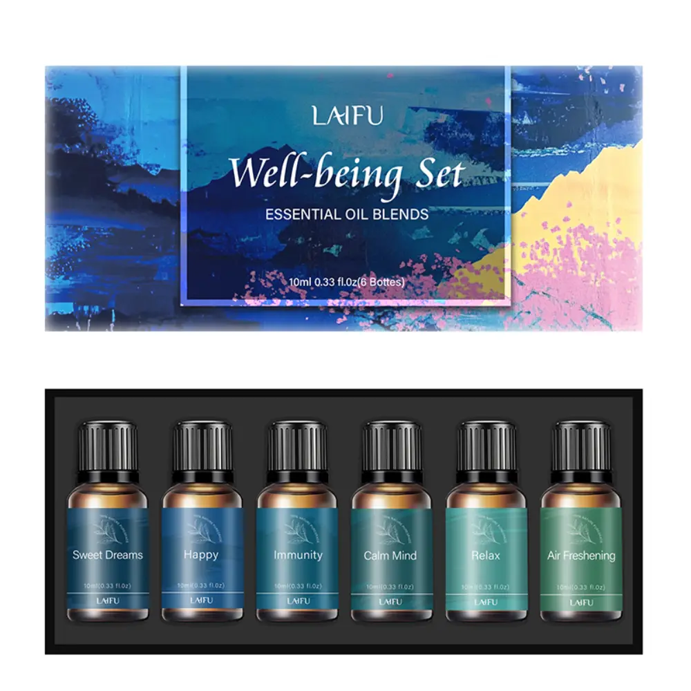 Customized Water-Soluble Aromatherapy Essential Oil Mixed Blends Set - Minty Fresh Lift, Cherry, Lavender, Sage, Sandalwood Warmth, Frankincense Calm Fragrance Freshener for Humidifiers, Home Use,back to school,back to school haul