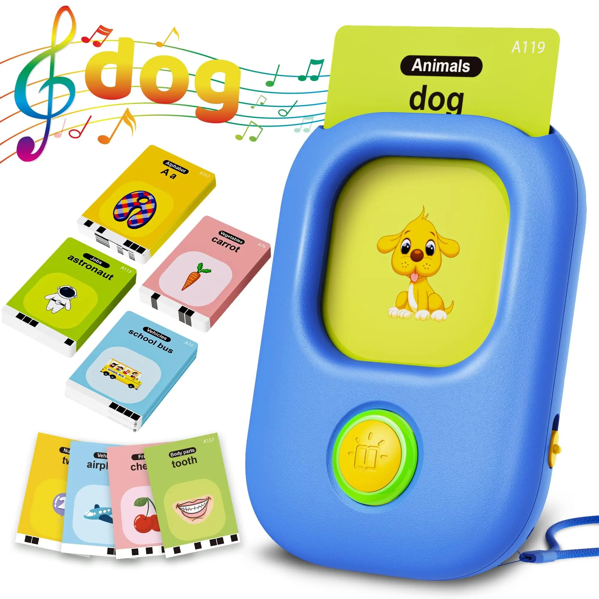 Talking Flash Cards for Toddlers 1 2 3 4 5, Speech Therapy Toys Autism Toys, ABC 123 Sight Words Etc - 112 Cards-224 Sides, Educational Learning Interactive Toys with Giftable Package
