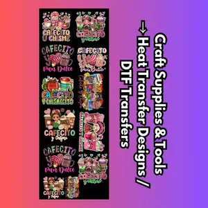 Cafecito y Chisme DTF Design | Mexican Coffee Pan Dulce | Heat Transfer for T-Shirts