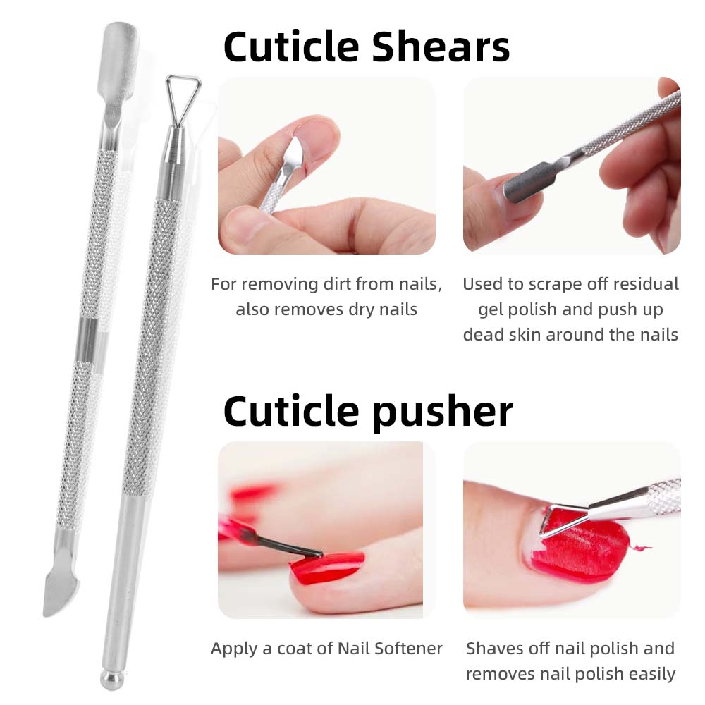 9pcs Professional Cuticle Trimmer, Multifunctional Dead Skin Clipper for Precise Trimming of Nail Edge Cuticles And Hangnails, Stainless Steel Nail Clippers - Remover with Sharp Blades, Dual Fork Design Is Sharp And Labor-Saving led