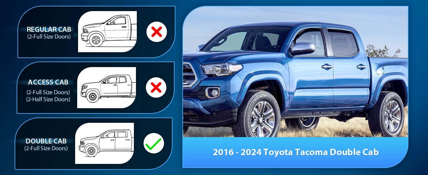 Nilight Durable Rain Guards for Toyota Tacoma Double Cab 2016 2017 2018 2019 2020 2021 2022 2023 Window Deflectors, Vent Window Visors, 4 Pieces Car Accessories Truck  dealsforyoudays