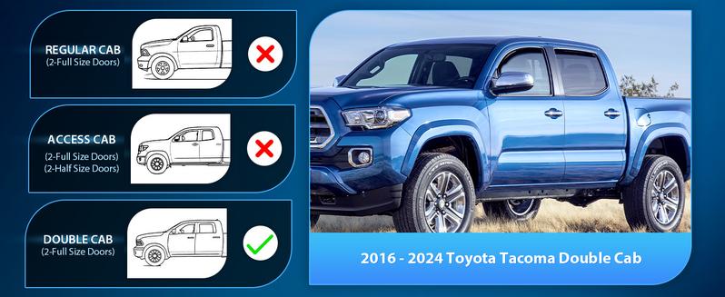 Nilight Durable Rain Guards for Toyota Tacoma Double Cab 2016 2017 2018 2019 2020 2021 2022 2023 Window Deflectors, Vent Window Visors, 4 Pieces Car Accessories Truck  dealsforyoudays