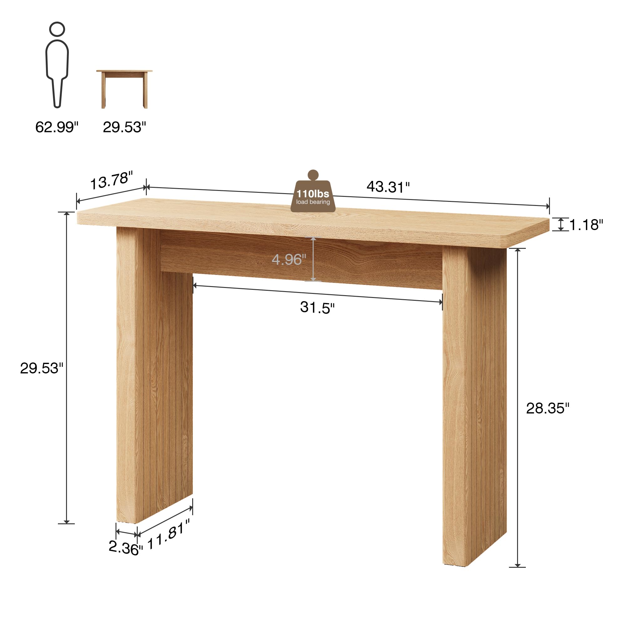 Giratree 43.3" Fluted Wood Couch Table Behind Sofa Long and Skinny for Living Room Hallway Entrance Foyer Mid Century Narrow Entryway Console Table Giratree 43.3" Fluted Wood Couch Table Behind Sofa Long and Skinny for Living Room Hallway Entrance Foyer Mid Century Narrow Entryway Console Table
