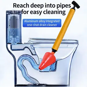 High-Pressure Air Pump Toilet Plunger | Reusable Rubber Drain Blaster (Red)