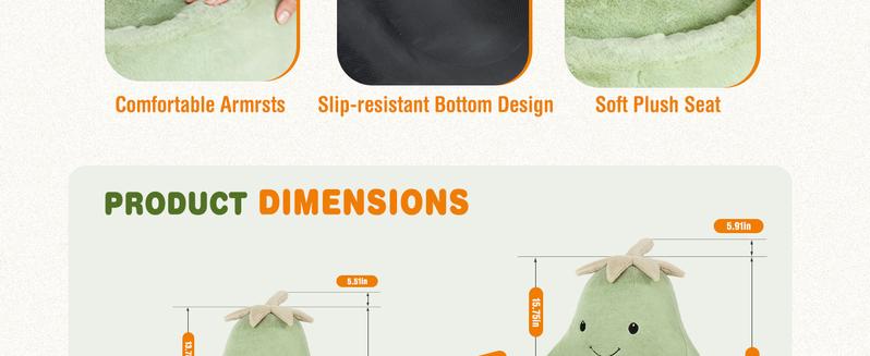 Modern Beanbag Chair for 24/31 Inch Padded Toddler Sofa with High Rebound Memory Foam Beige Purple Eggplant Design Perfect for Reading Gaming or Lounging