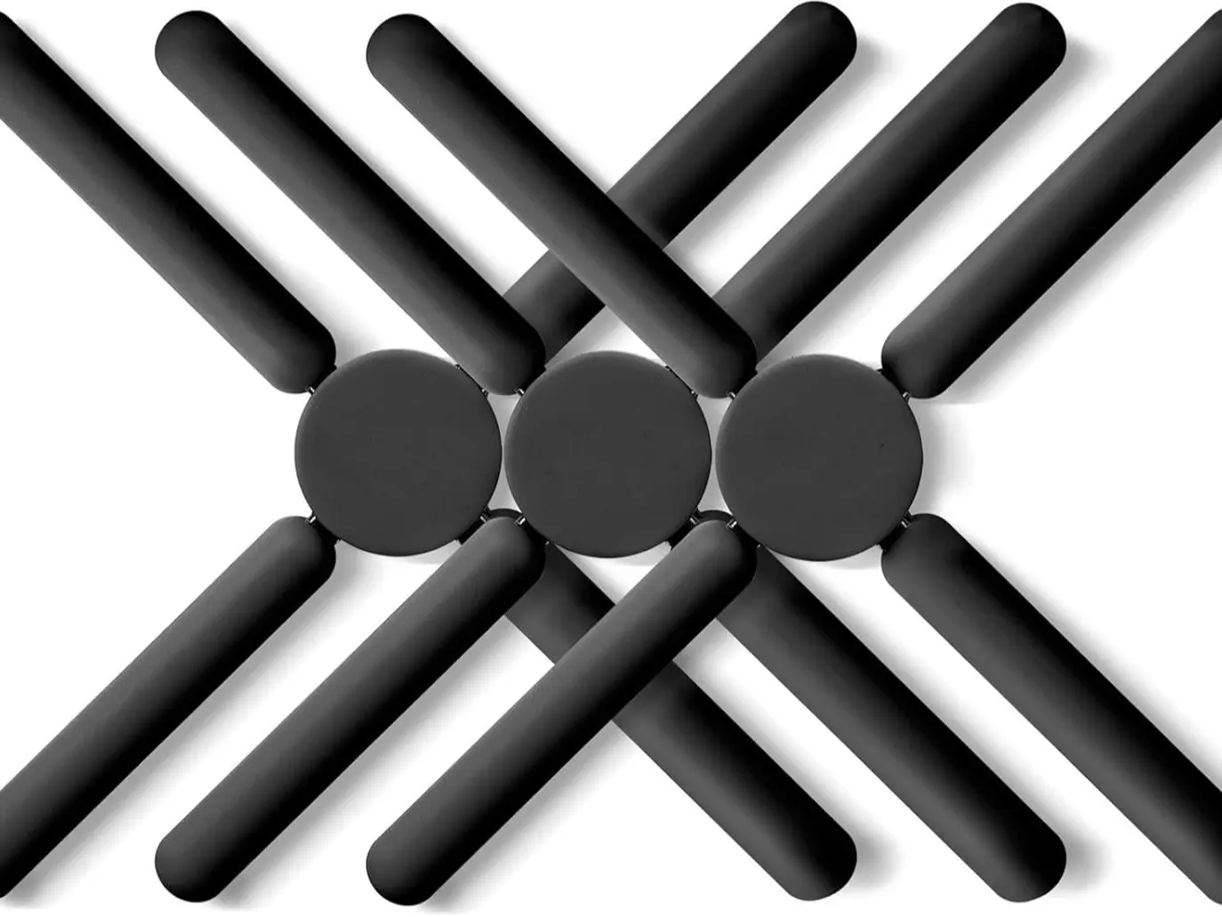 Foldable Silicone Trivets, FENGCHEN Folding Trivets, Non-Slip Collapsible Cross Compact Design Expandable Silicone Pot Holder, Black