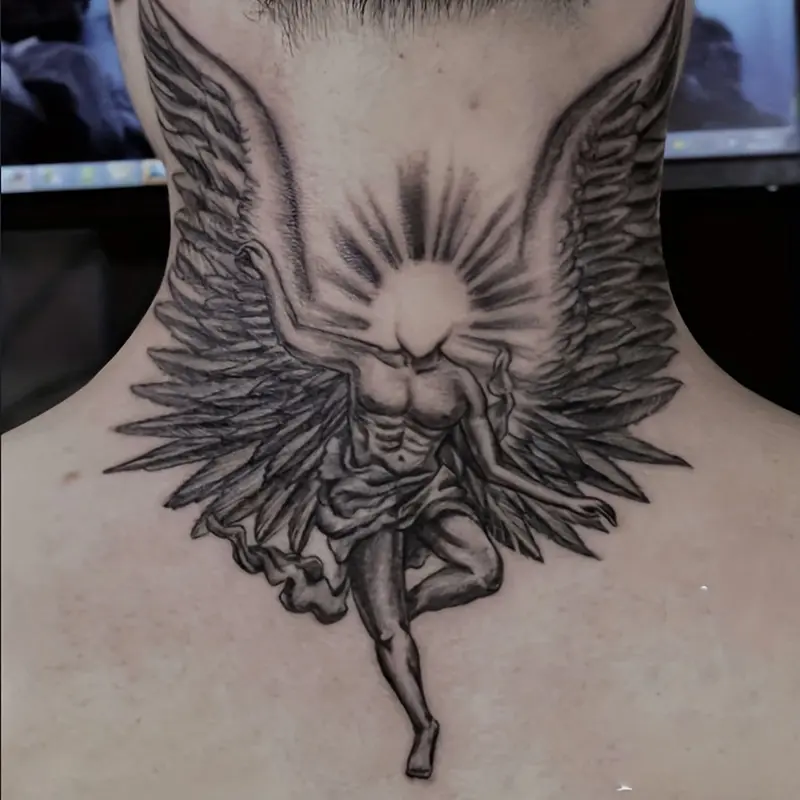 6 Large Herbal Tattoo Stickers, Including 1 Angel Element and 5 Random Styles, Lasts 7-15 Days, Waterproof and Anti-Friction, Realistic Effect, Suitable for Those Who Don't Want Tattoo Pain