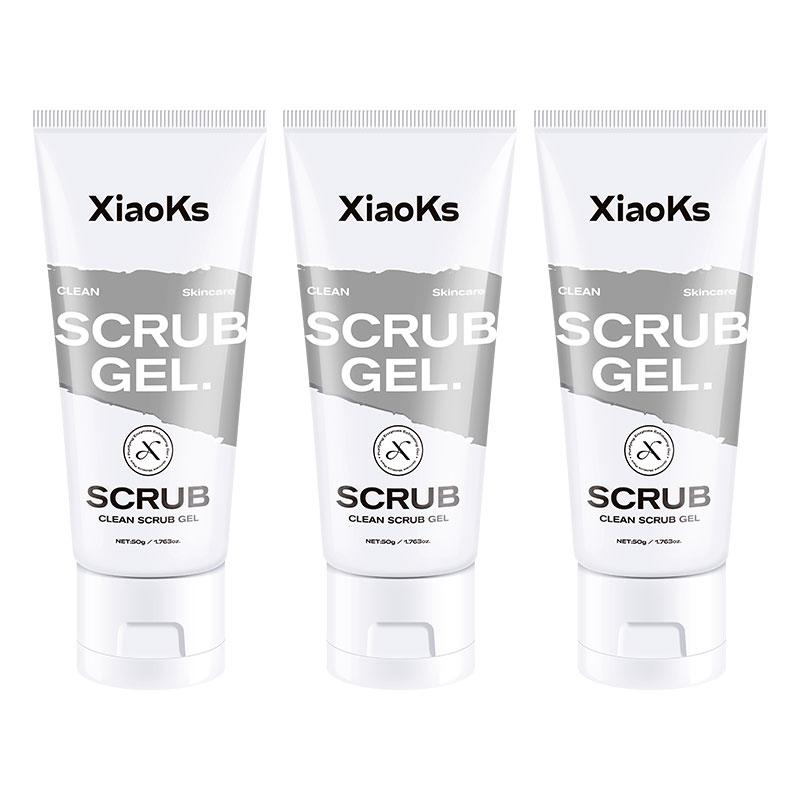 XiaoKs Clean Scrub Gel (3-Pack) with Carbomer & Betaine - 1-Minute Exfoliation, Mild & Gentle for Sensitive Skin - Non-Irritating Daily Exfoliator - 50g Each