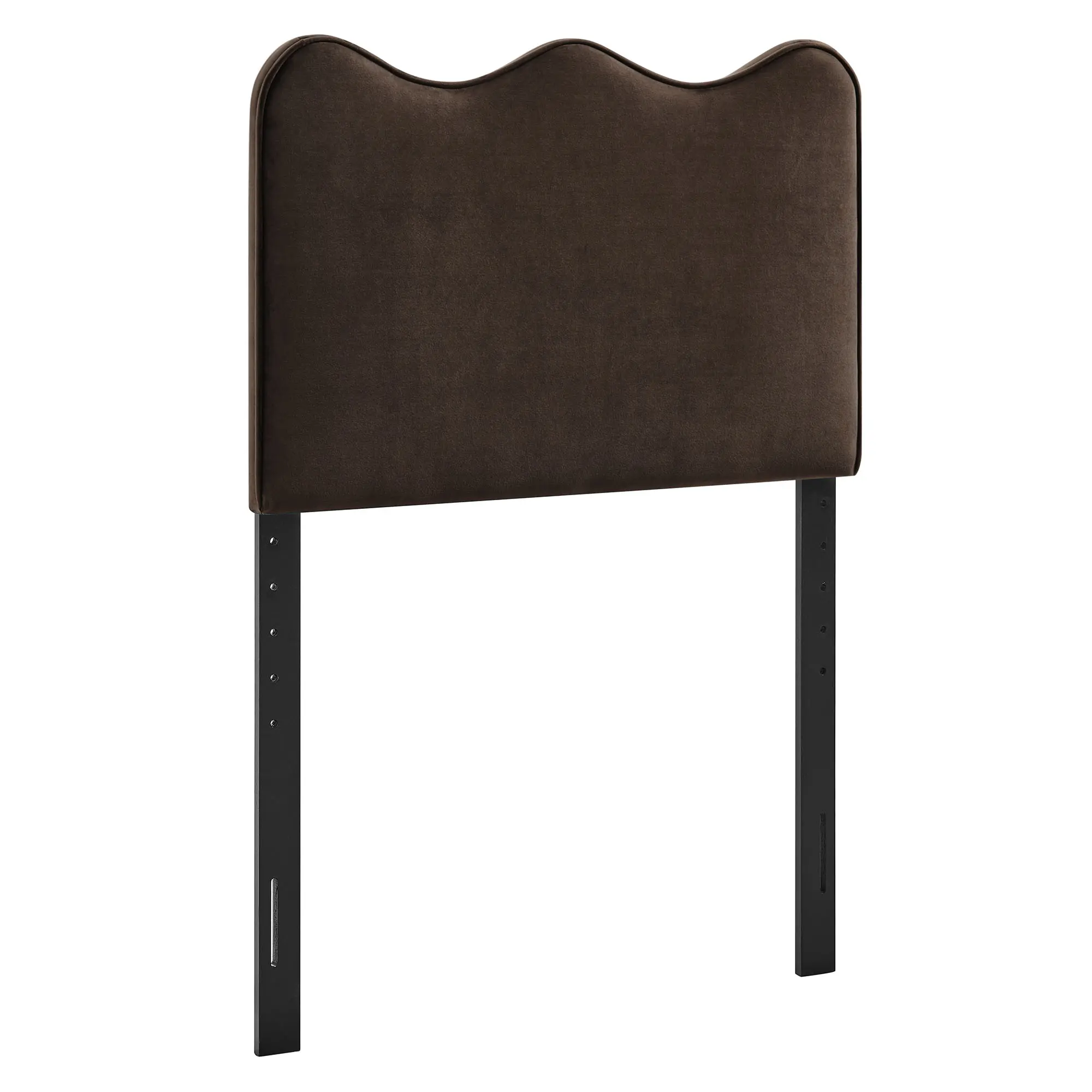 Athena Stain-Resistant Performance Velvet Twin Size Headboard in Chocolate Brown