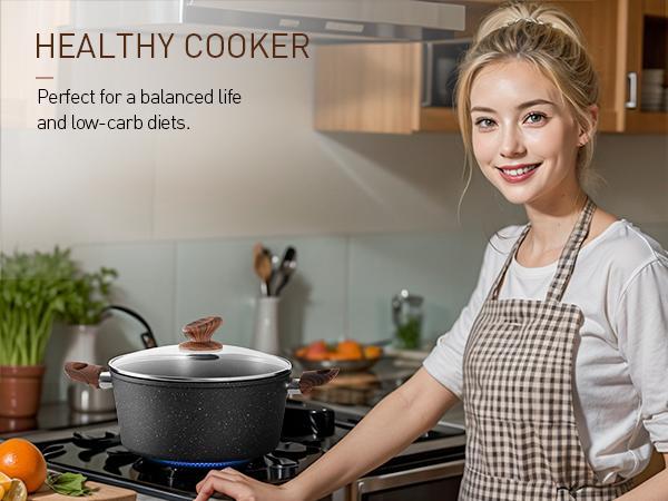 [Live] Cookware & Bakeware Set - 30 Piece Black Granite Cooking Pans Set, Non-Stick Pots and Pans Set，17 Piece green Cooking Pans Set