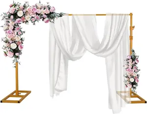 VINGLI Heavy Duty Pipe and Drape Stand, 10x10 FT Adjustable Gold Backdrop for Wedding, Birthday Party, Photography, Photo Video Studio, Christmas Decoration