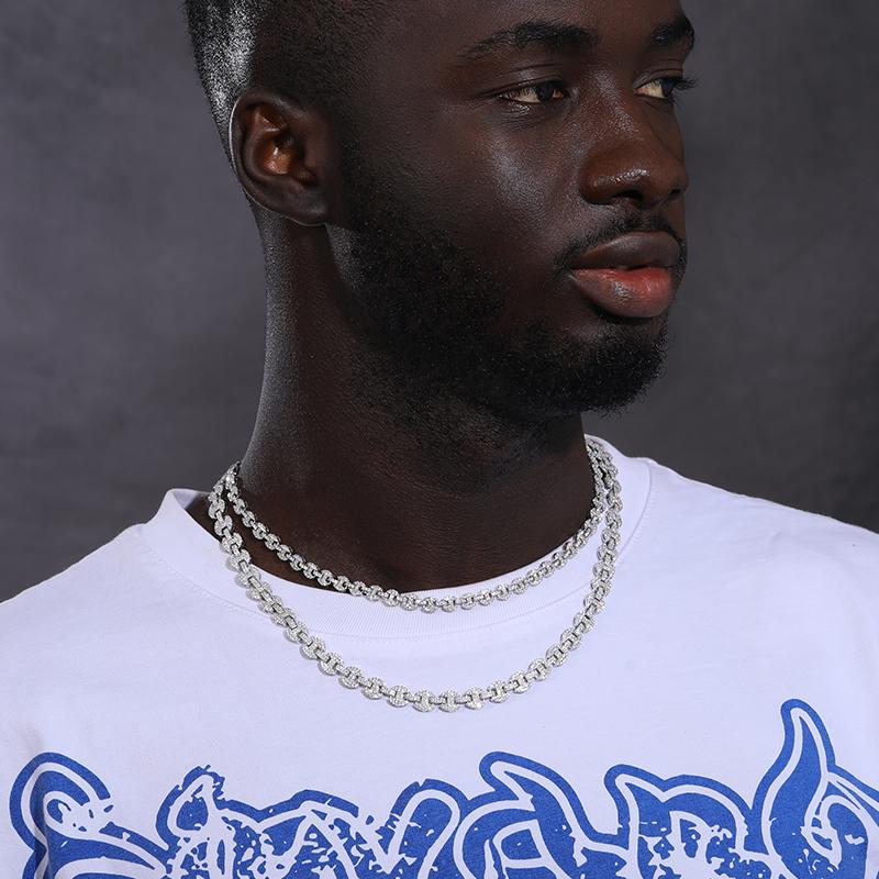 【#N146】 UCCIYO Lab-Created Moissanite S925 Sterling Silver Moissanite Necklace  Ice Out Necklace for Women Men Hip Hop Jewelry Gift