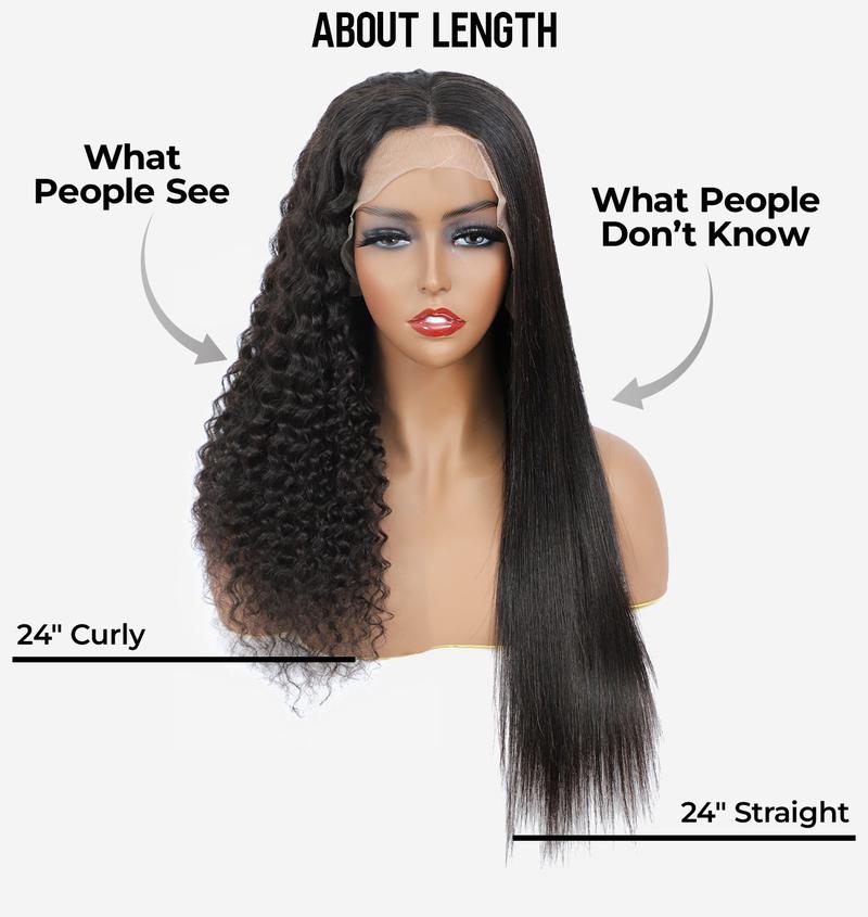 OQ HAIR Straight 13x4 Lace Front Wigs 200% Density Human Hair Wigs Preplucked Natural Hairline