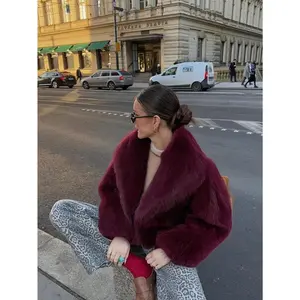 [Luxury Fur Coat] Luxury Women's Thick Fur Coat - Elegant Winter Jacket with Button Front Closure, Non-Stretchy Outerwear for Cold Weather, Chic Coat for Everyday & Formal Events