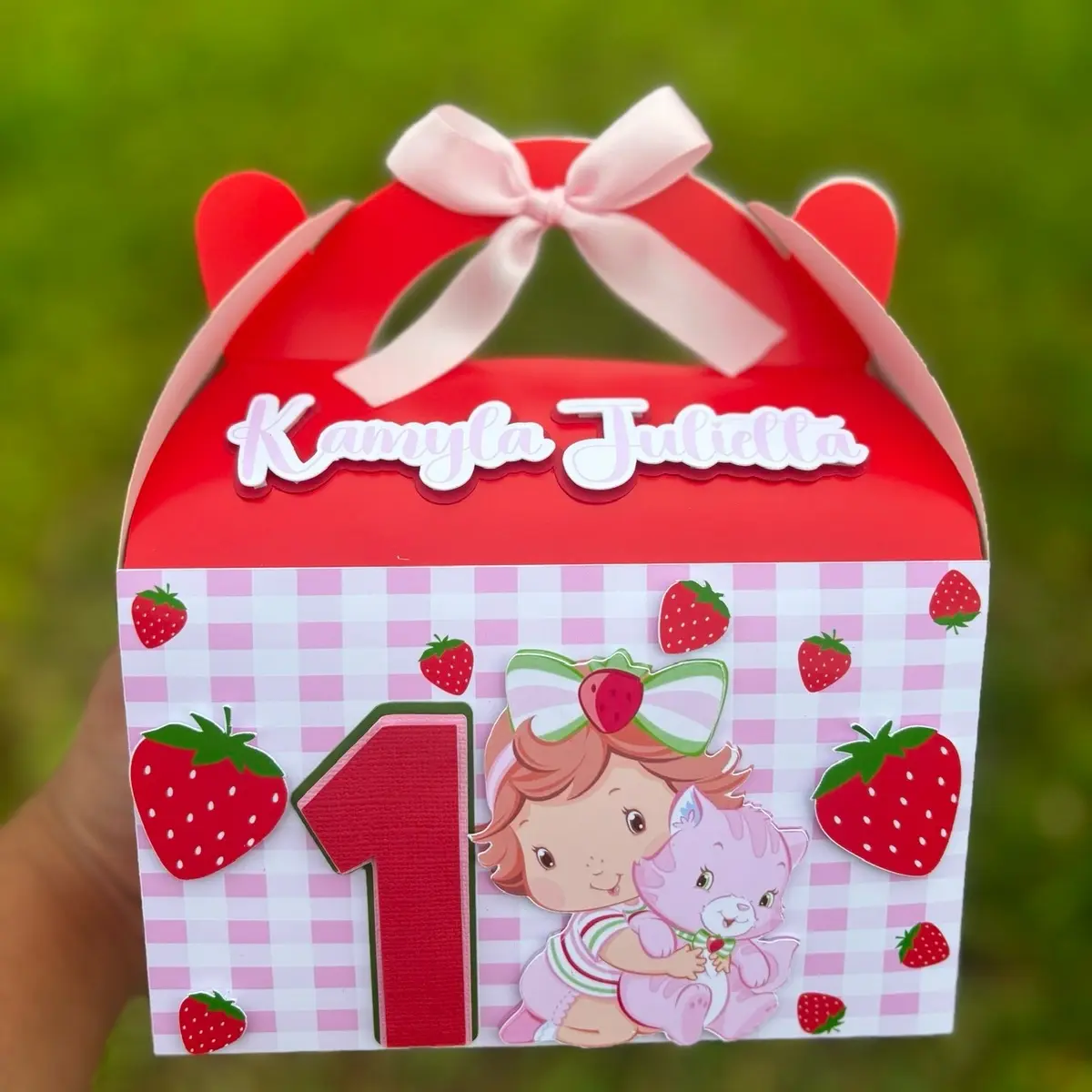 Berry first birthday candy box