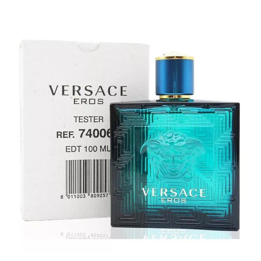 Versace Eros Eau de Toilette for Men 3.4 oz 100ml Spray Tester Bottle Bold Iconic Fragrance with Mint Green Apple Lemon Tonka Bean Geranium Vanilla Notes Woody Citrus Amber Versace Eros Eau de Toilette for Men 3.4 oz 100ml Spray Tester Bottle Bold Iconic Fragrance with Mint Green Apple Lemon Tonka Bean Geranium Vanilla Notes Woody Citrus Amber