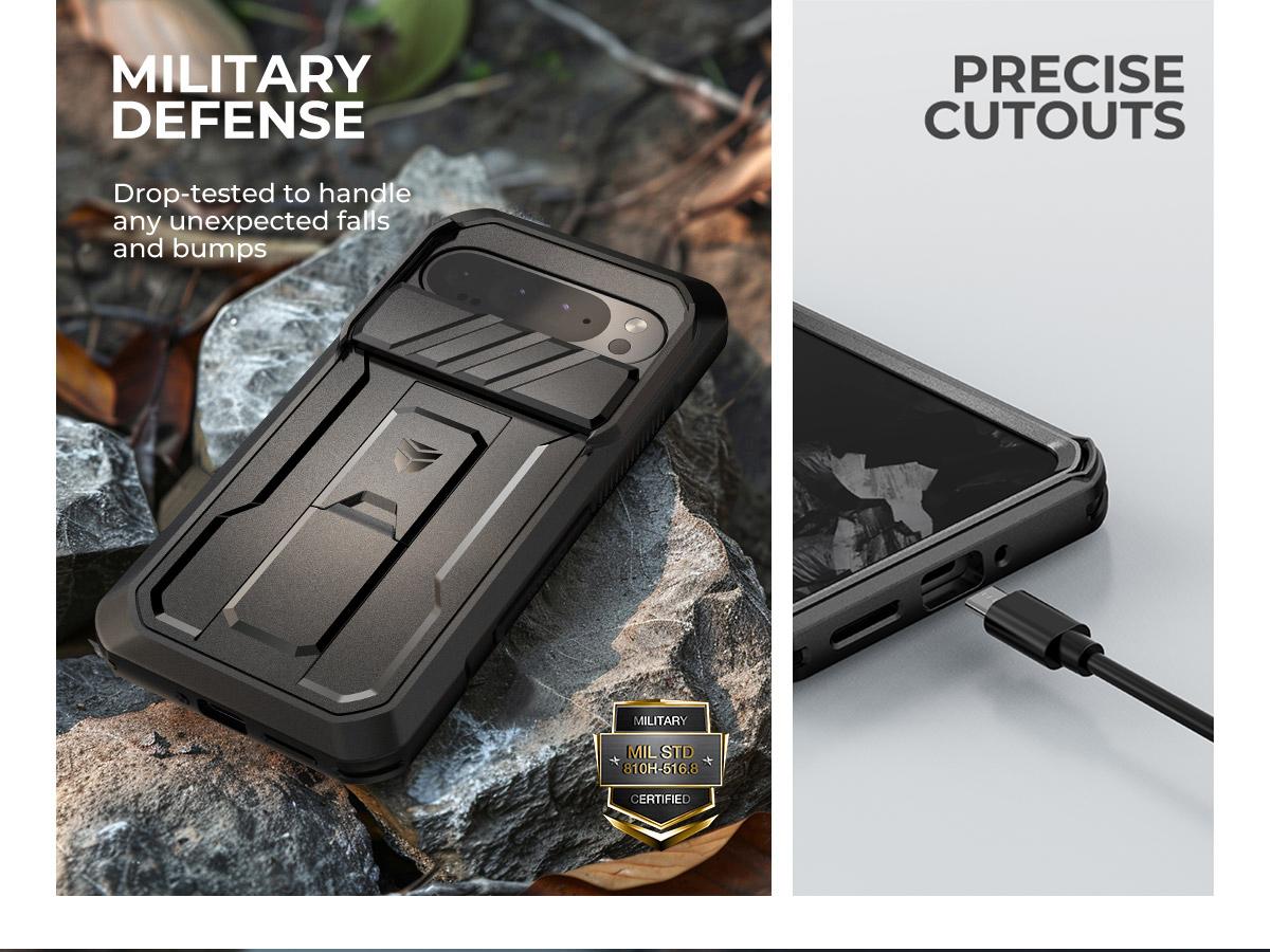 Dexnor for Google Pixel 10/10 Pro/10 Pro XL/9/9 Pro/9 Pro XL/9A Case with Slide Camera Cover & 2 Front Frames & Built-in Screen Protector & Heavy-Duty Kickstand, Full-Body Protective Cover Rugged Bumper Cases