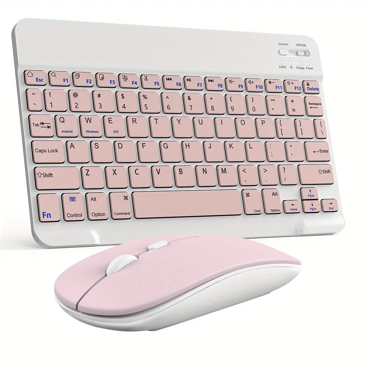 Ergonomic Rechargeable Backlit Wireless Keyboard and Mouse Combo - Bluetooth Dual-Mode Connectivity, Quick Pairing, Lightweight Portable Use, Backlit Keys, Customizable Display Keys, Compatible with iPad, Tablets, Laptops, Smartphones, iOS/Android Systems