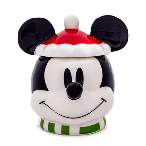 Disney Santa Mickey Mouse 6-inch Sculpted Ceramic Snack Jar