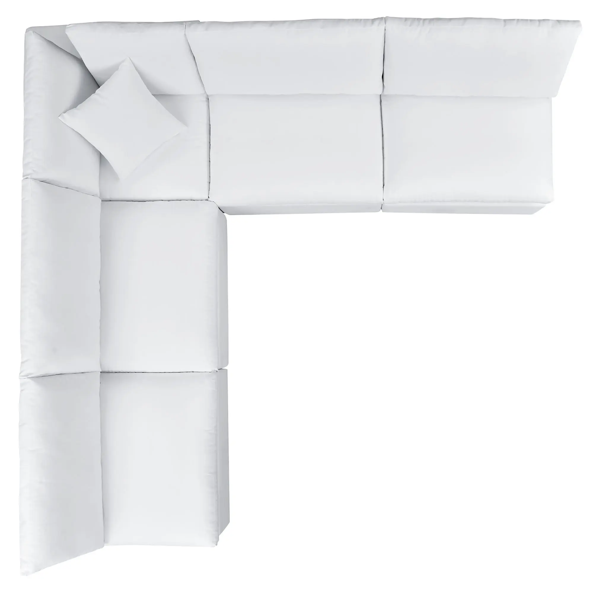 Commix 5-Piece Casual Durable Outdoor Sectional Sofa with Sunbrella Fabric - White Collection, Garden/Balcony Use, Family and Friends Gatherings, Quiet Evening Relaxation, Mold-Resistant, Assembly Required
