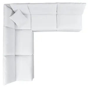 Commix 5-Piece Outdoor Sectional Sofa with Sunbrella Fabric - White Collection for Patio Use (Patio Elegance Exclusive)