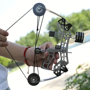 Sport Partner 10.2-inch Stainless Steel Mini Composite Bow with Small Arrows for Beginner Archery Practice Entertainment and Fun Gift Compact Design Beginner Friendly