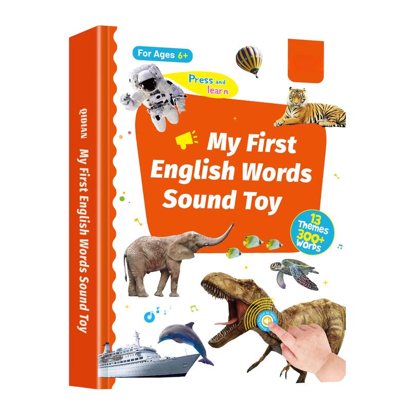 Interactive Talking Sound Picture Book for Kids , Spanish & English Bilingual, 300+ Words15 Themes6 Songs Q&A Learning Games, Screen-Free Preschool Educational Toy for Toddlers, Early Learning at Home & Travel, Valentines Day Gifts for Kids