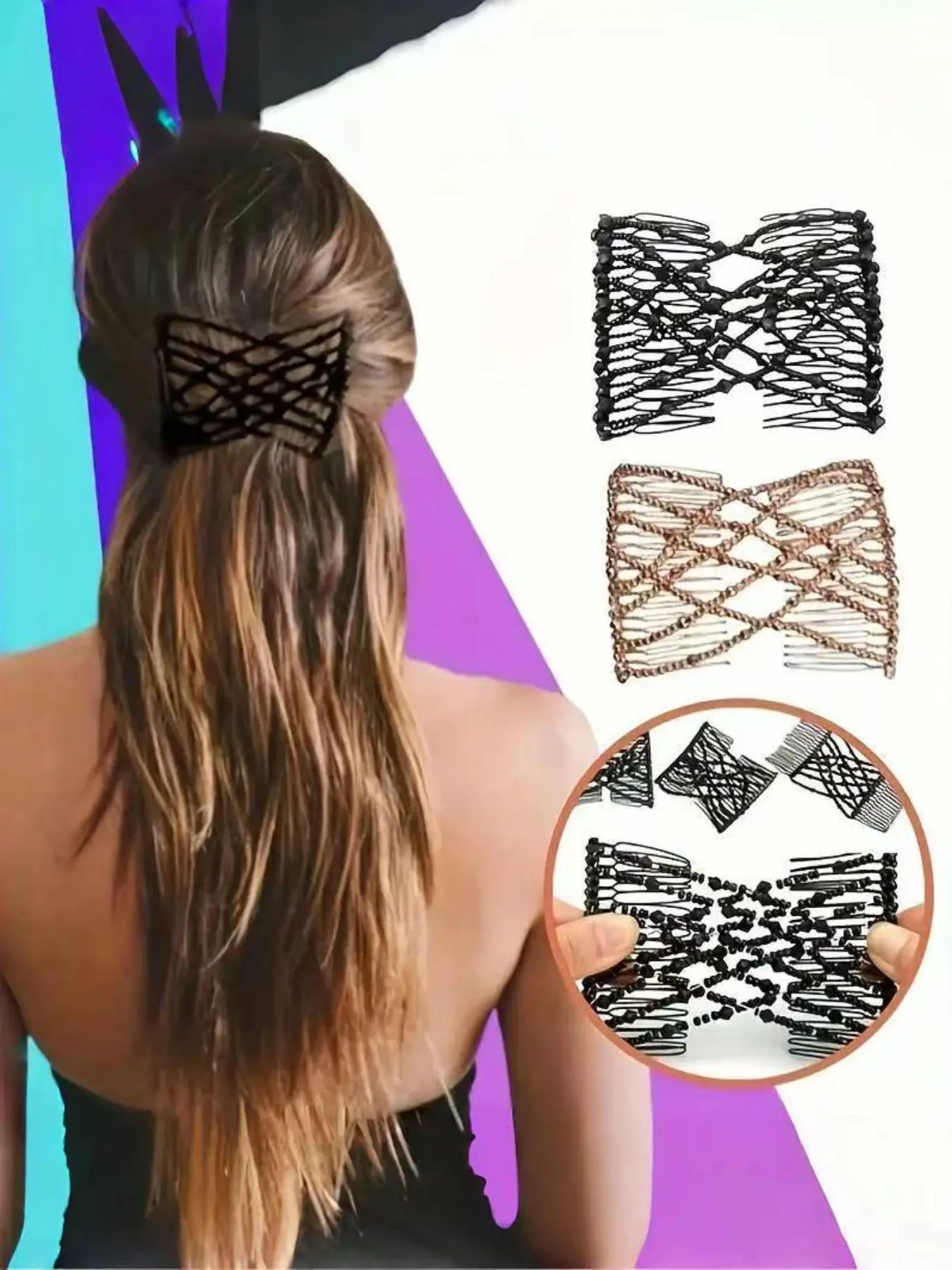 Simple Plain Hair Comb, Prom Hairstyles 2024 Casual Versatile Sectioning Clips Hair Clip Set Fashion Hair Accessories for Women, Daily Hair Styling Accessories for Various Hairstyle Use Hair Claws Set, Hair Decor, Clip Design