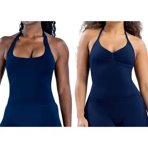 IM.PACT Women's Halterneck Top with Logo - Ultimate Wardrobe Essential, 90% Nylon 10% Elastane, Customizable Coverage, Fits High-Waisted Denim - Womenswear