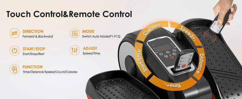 Nicole Selection Under Desk Elliptical Machine - Electric Seated Pedal Exerciser for Home, 12 Speeds, Remote Control, Perfect for Seniors & Office Workouts, 40YKTD509, For Christmas Gifts