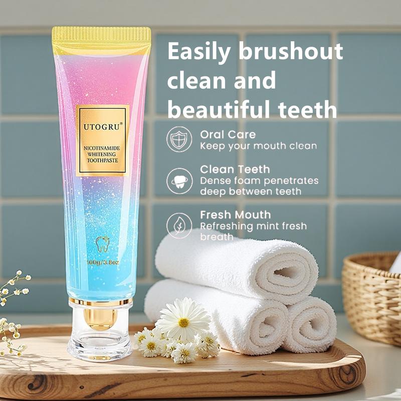 Nicotinamide Whitening Toothpaste, Protects Enamel, Refreshes Breath & Stain Removal, Fluoride-Free Formula is Suitable for Sensitive Teeth (3.8oz/100g, 1P)