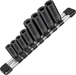 CARBYNE 8-Piece Tap Socket Set – Tap Sockets for 1/4” & 3/8” Drive, Fits MCTI Standard, Metric & 1/8” NPT Taps – Cam Retention, Cr-V Steel Machinist Tools