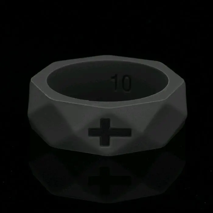 Gemvius Charcoal Grey Faith Ring - High Quality Silicone - Extreme Durability - Ultra Comfort - Active Lifestyle