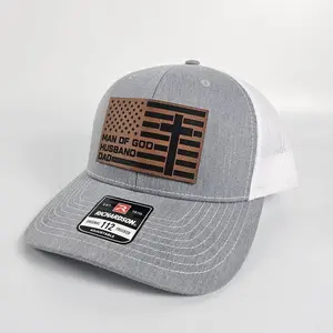 Man Of God Husband Dad Trucker Hat, Christian American Flag Hat, Richardson 112 Cap, Faith Gift For Him, Religious Dad Hat, Fathers Day Gift