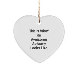 Gifts from Actuary Friends to Awesome Actuaries, Heart Ornament, Funny Quote, Christmas Unique Gifts