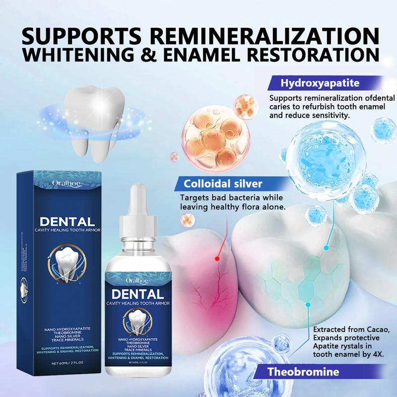 Fluoride-Free Hydroxyapatite Tooth Repair Drops – Helps Restore Enamel, Reduce Tooth Sensitivity, Remove Yellow Stains, Whiten Teeth & Freshen Breath