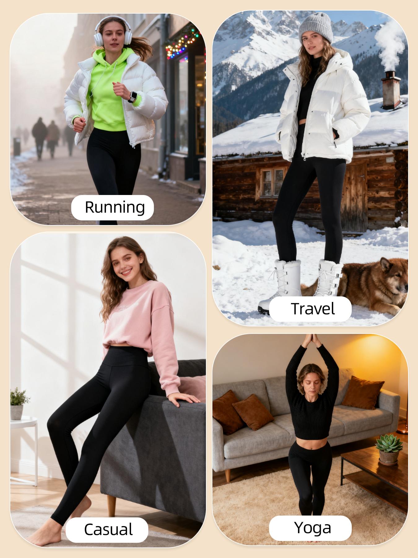 【LOCAL SHIPPING】3PCS Thermal Thick FLeece Lined Leggings for Winter Warm Against Cold, High Waist Women's Cozy Workout Wear Fleece Pants for Yoga Riding Casual Wear