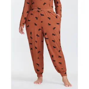 【Summer Turn-Up】Bloomchic Midnight Cat Print Stretchy Lounge Bottoms 2026 Summer Pick for Mother's Day