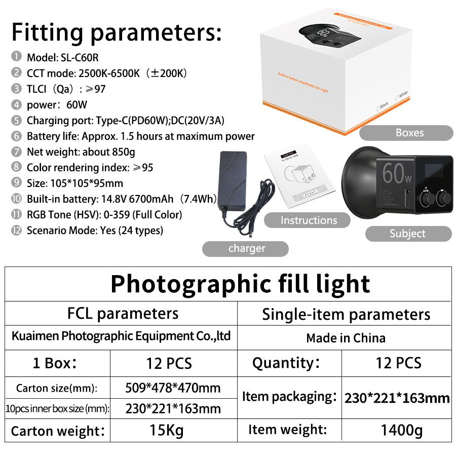 2026 Upgraded Handheld Photography Light, Camera Fill Light, 2500K-6500K Adjustable Color Temperature, 13400mAh Fast Charging, Suitable for Vlogging, Portrait Photography, Filming, Studio Use, Live Streaming, and Makeup (Black | Standard RGB)
