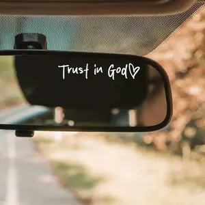 Trust In God Car Mirror Decal - Inspirational Design for Vehicle Interior Decor