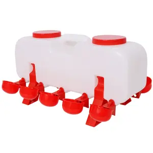 Semi-Automatic Chicken Waterer with 10 Drinking Cup,Easy Disassembly and Cleaning Water Dispenser,for Chickens Ducks and Geese
