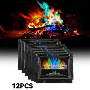 EVERBETTERUS Magical Flames Fire Color Changing Packets Fire Pit , Fire Color Packets for Camping Essentials, Campfire, Bonfire & Fireplaces, Campfire Accessories(12PCS）