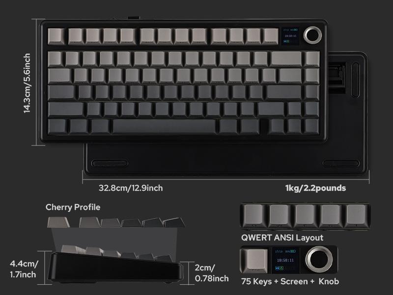 EPOMAKER X AULA F75 MAX Gasket-mounted Hot- swappable Wireless Mechanical Creamy Keyboard with TFT Screen, Knob, RGB Backlight, for PC/Mac/Linux Tri-Mode USB-C/BT 5.0/2.4GHz Custom gaming accessories TikTokShopJumpstartSale EPOMAKER X AULA F75 MAX Gasket-mounted Hot- swappable Wireless Mechanical Creamy Keyboard with TFT Screen, Knob, RGB Backlight, for PC/Mac/Linux Tri-Mode USB-C/BT 5.0/2.4GHz Custom gaming accessories TikTokShopJumpstartSale